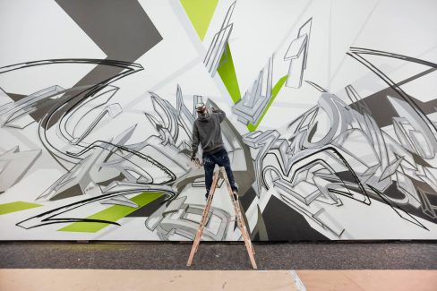 making of "DAIMmonomania" | Exhibitionview: "Mirko Reisser (DAIM) | monomania", zone contemporaine, Bern, 2014 | © Mirko Reisser (DAIM) | Courtesy: zone contemporaine / ReinkingProjekte | Photo: Christian Brodak (brophoto.de)