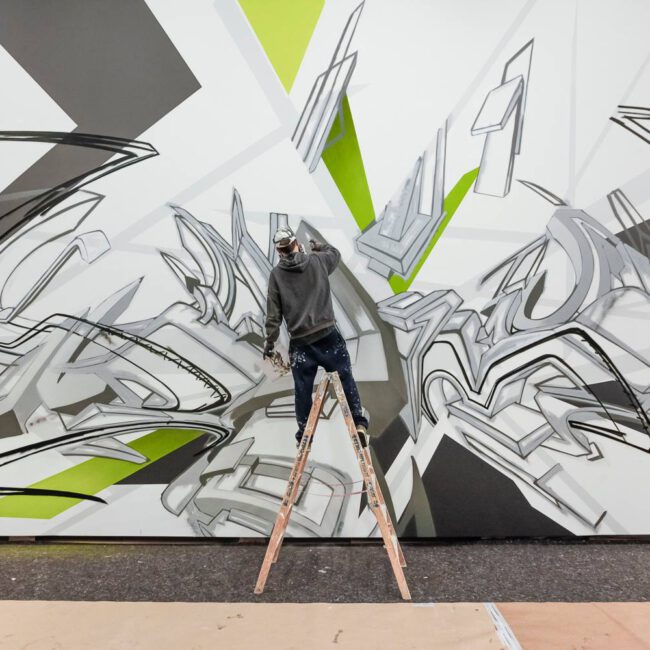 making of "DAIMmonomania" | Exhibitionview: "Mirko Reisser (DAIM) | monomania", zone contemporaine, Bern, 2014 | © Mirko Reisser (DAIM) | Courtesy: zone contemporaine / ReinkingProjekte | Photo: Christian Brodak (brophoto.de)