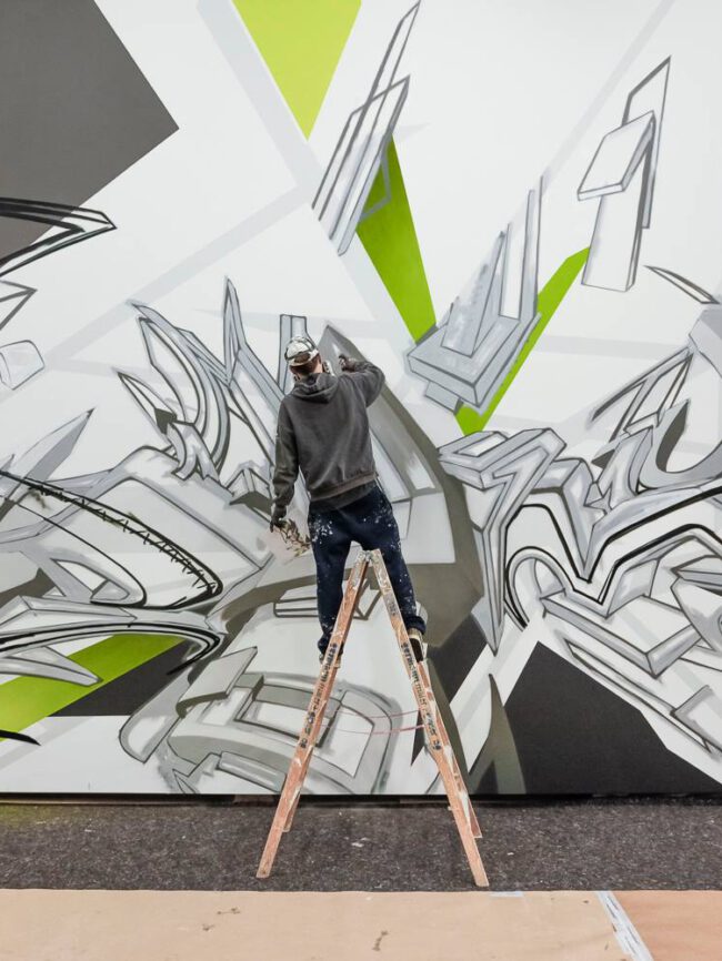 making of "DAIMmonomania" | Exhibitionview: "Mirko Reisser (DAIM) | monomania", zone contemporaine, Bern, 2014 | © Mirko Reisser (DAIM) | Courtesy: zone contemporaine / ReinkingProjekte | Photo: Christian Brodak (brophoto.de)