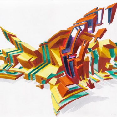 "DAIM - Explosion" | marker on paper | 29,7 x 42 cm | 1997 © DAIM