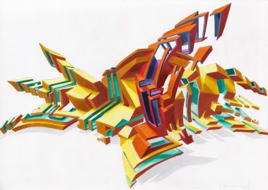 "DAIM - Explosion" | marker on paper | 29,7 x 42 cm | 1997 © DAIM