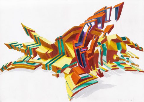 "DAIM - Explosion" | marker on paper | 29,7 x 42 cm | 1997 © DAIM