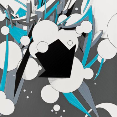 Mirko Reisser (DAIM) | "Up and around in the Sky - Serie 2, board 1" | Tape on honeycomb sandwich board | 150 x 100 cm | 2011 | © Mirko Reisser (DAIM) | Photo: MRpro