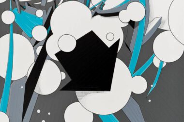 Mirko Reisser (DAIM) | "Up and around in the Sky - Serie 2, board 1" | Tape on honeycomb sandwich board | 150 x 100 cm | 2011 | © Mirko Reisser (DAIM) | Photo: MRpro