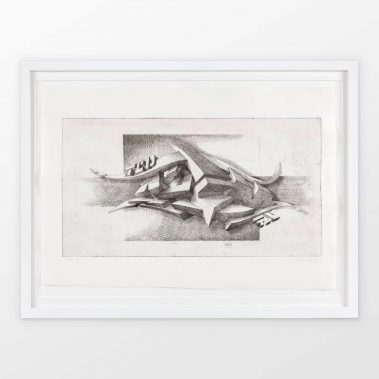 ''Serie 10 mA (Variation)'' | copperplate etching on copperplate-printpaper with deckles on four edges | 39 x 55 cm / 15.3 x 21.6 inch | 1997 | Unikat variation | Edition 13 of 17, handsigned and numbered | © Mirko Reisser (DAIM) | Photo: MRpro