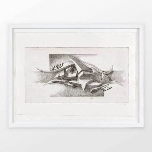 ''Serie 10 mA (Variation)'' | copperplate etching on copperplate-printpaper with deckles on four edges | 39 x 55 cm / 15.3 x 21.6 inch | 1997 | Unikat variation | Edition 13 of 17, handsigned and numbered | © Mirko Reisser (DAIM) | Photo: MRpro