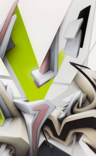 ''Slice of DAIMmonomania'' | Spraypaint on aluminium plate | 205 x 125 x 1,5 cm / 80.7 x 49.2 x 0.6 inch | 2016 | © Mirko Reisser (DAIM) | Courtesy: Sammlung Fahrni | Photo: MRpro